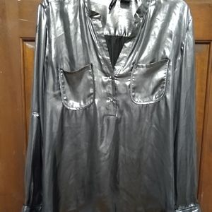 New Directions metallic long sleeve blouse.